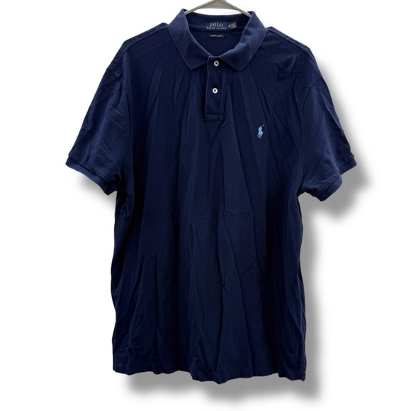 Polo Ralph Lauren Stretch Mesh Polo Shirt Men's Size XXL Navy Short Sleeve - Picture 1 of 7